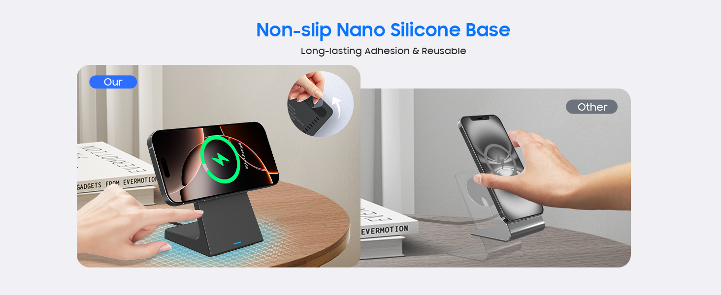 wireless charger stand-ideal for office or home settings