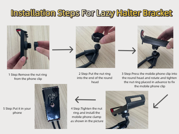 Installation steps for lazy halter bracket