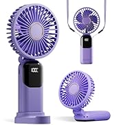 GOCKERA Portable Fan, 4200mAh Battery Operated Fan, 5 Speeds&Digital Display, Makeup Fans for Wom...