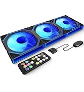 GSCOLER FC 120mm Case Fans 3Pack, Infinity Mirror PWM Reverse PC Cooling Fan with Multiple Lighti...