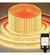 echosari 65.6Ft LED Strip Lights, 2700K Ultra-Bright Strip Lights with Timer Dimmable, 2400 LEDs ...