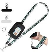 FUVLIFE Clip and Go Phone Strap Crossbody with RFID Wallet, Cell Phone Lanyard for Women, Detacha...