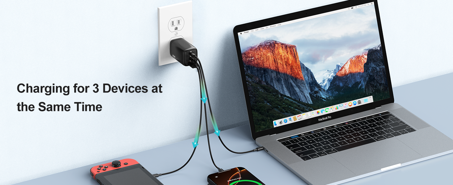 3-Port Fast Wall Charger