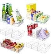 Sorgion Plastic Pantry Organizers and Storage with Removable Dividers Fridge and Refrigerator Org...