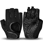 MOREOK Workout Gloves for Men/Women- [3/4 Finger] [Curved Open Back] Weight Lifting Gloves with E...