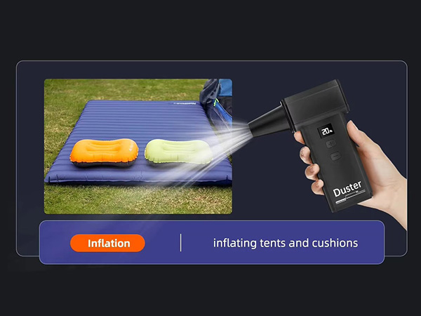 inflating tents and cushions