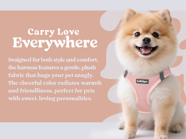 pink harness for small dogs