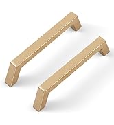 Estmoon 10 Pack 5 Inch Cabinet Handles - Champagne Bronze Cabinet Pulls Modern Square Kitchen Han...
