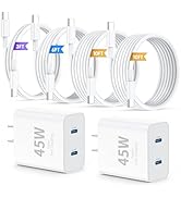 QZIIW iPhone 16 15 Pro Max Charger Fast Charging,45W Dual Port USB C Fast Charger Block [2-Pack] ...