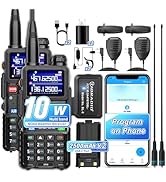 Baofeng 5RM Handheld Ham Radio 10W Long Range Walkie Talkies with Wireless Programmer,NOAA Weathe...