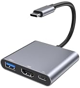 USB C to HDMI Adapter, Type-C Hub Converter to 4K HDMI Output, USB 3.0 Port &amp; 100W PD Fasting Cha...