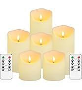 Fo32won Flameless Flickering Candles with Remote, Ivory Battery Operated Candles with Timer, Set ...