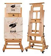 DJAR Extra Large H-Frame Art Easel, Movable Tilts Flat Painting Stand for Artist, Adjustable Soli...