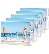 HOUSE DAY Acrylic Picture Frames 4x6, Lightweight Magnetic 4 x 6 Picture Frame for Wall and FreeS...