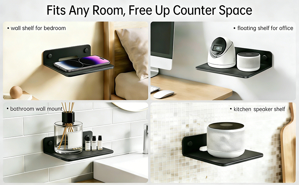 Fits Any Room Free Up Counter Space wall shelf for bedroom bathroom wall mount floating