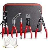 5-Piece Automotive Electrical Disconnect Pliers Kit - High-Carbon Steel Hose Clamp Pliers Set &amp; C...