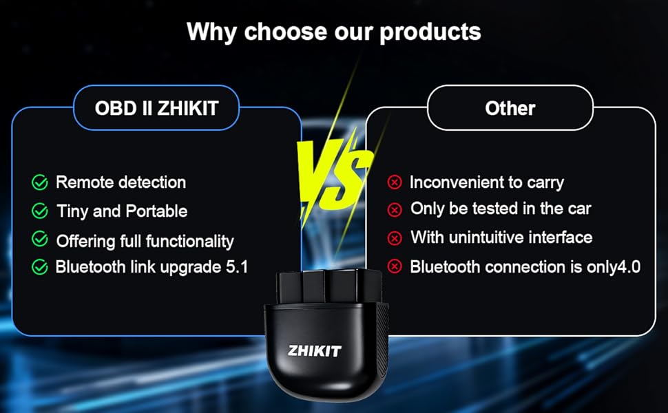 ZHIKIT OBD2 is more portable and stable than other products