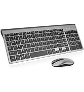 Wireless Keyboard Mouse Combo, cimetech Compact Full Size Wireless Keyboard and Mouse Set 2.4G Ul...