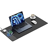TopMade Wireless Charging Mouse Pad, Waterproof Gaming Mousepad with Ultra-Smooth Surface, Non-Sl...