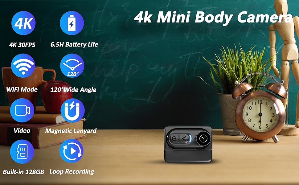 4k mini body camera