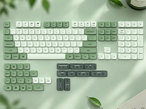 dagaladoo Low Profile keycaps Set,Double Shot PBT Key caps,Matcha Green