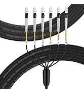 FLYPROFiber OS2 LC to LC Outdoor Fiber Optic Cable 6 Core, 6 Strands Single Mode Fiber, OS2 Fiber...