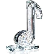 QFkris 5'' Height Crystal Eighth Note Figurines Collectibles Glass Musical Sculpture Statue for H...