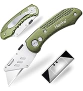 Box Cutter Heavy Duty Utility Knife, Razor Knife, Lightweight Aluminum Handle, Back-lock Mechanis...