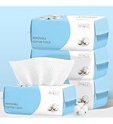 100 Count Disposable Face Towel, Biodegradable Facial Dry Wipes, Super Soft &amp; Thick Face Cloth, L...