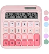 HUTUDD Mechanical Switch Calculator, Desktop Calculators, Pink Calculators Big Buttons, 12-Digits...