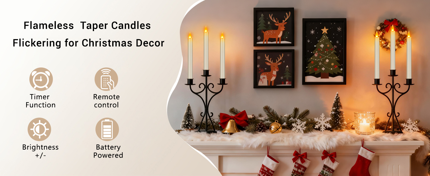 flameless taper candles
