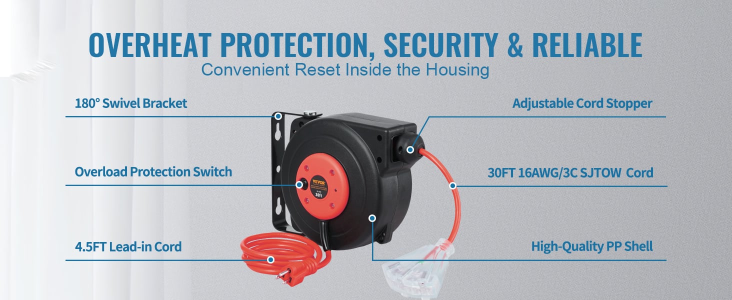 mountable extension cord reel
