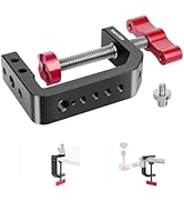 Mechrig C Clamp Desk Camera Mount, Aluminum Table C-clamp with 1/4" 3/8" Thread, Desktop DSLR Mou...