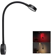 Obeaming 12 Volt Flexible Dimmable LED Reading Light, Full Metal &amp; Red Light &amp; Quick USB Charger,...