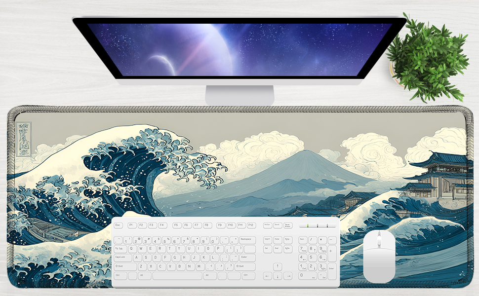 kanagawa mouse pad japanese wave desk mat computer mouse pad