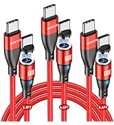 Aripps USB C to USB C Magnetic Charging Cable[3-Pack, 3.3ft/6.6ft/6.6ft], 60W/3A Fast Charging US...