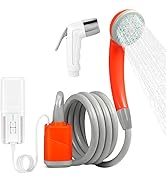 SPACEREST Portable Shower for Camping, Outdoor Electric Shower Rechargeable Battery with LED Ligh...
