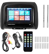 Akozon Portable Car Headrest Video Player Universal Car 8in Headrest MP5 Video Media Player HD Ve...