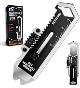Small Multitool Wrench 9 in 1 Pocket Adjustable Wrench with EDC Pry Bars Mini Keychain Multi Tool...