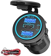 Newest 12V USB Outlet: Ouffun 66W 12V USB C Car Charger Socket 30W PD USB-C & Dual 18W QC3.0 Car ...