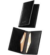 VULKIT Leather Business Card Holder 2 Sided Slim Business Name Card Organizer for Men or Women, U...