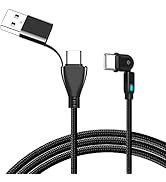 USB C to USB C Cable 6.6ft 60W, 2 in 1 USB-A/C to USB C Super Fast Charger Compatible with iPhone...