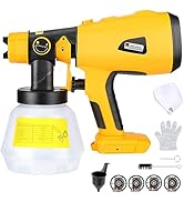 YEX-BUR Cordless Paint Sprayer Compatible with Dewalt 20V Battery Handheld HVLP Spray Gun for Fur...
