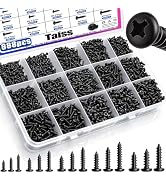 Taiss 888PCS M1.7 M2 M2.3 M2.6 M3 Phillips Pan Head Self Tapping Wood Screws Assortment Kit,15 Si...