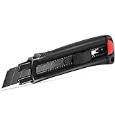 HAUTMEC 25mm Extra Heavy Duty Utility Knife with Double Lock Mechanism, Auto-Lock and Ratchet- Lo...