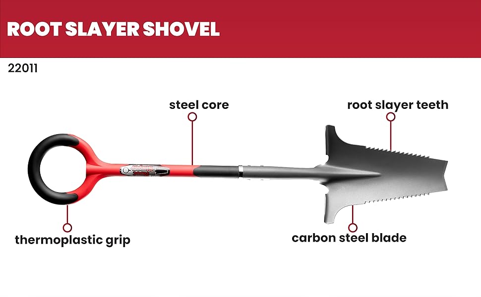 root slayer, garden shovel, shovel, garden spade, spade