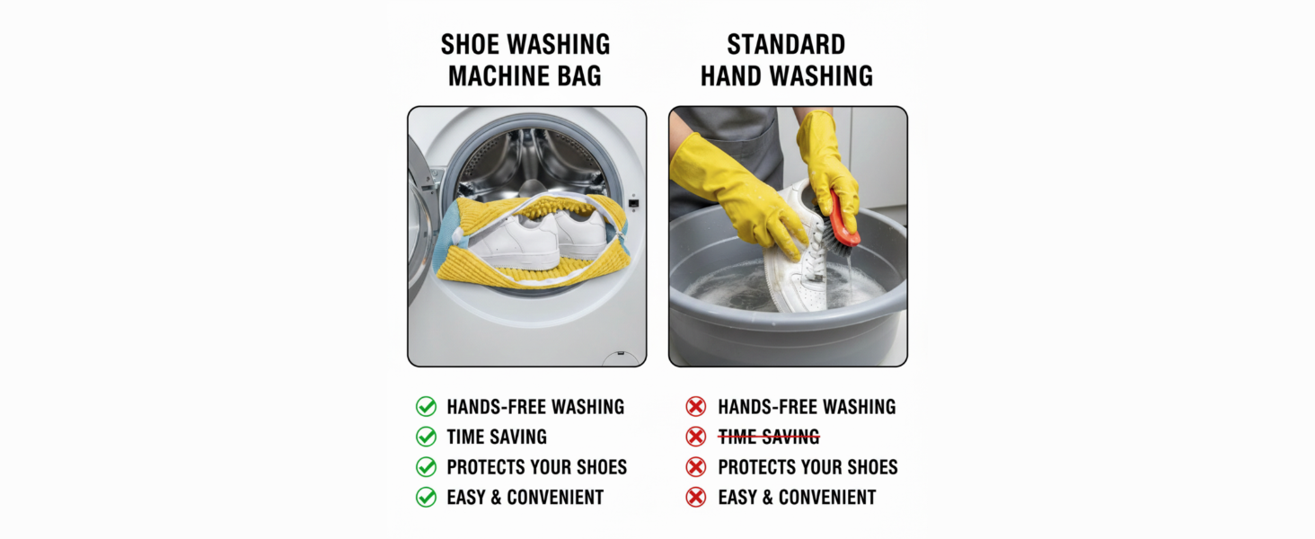 Shoe Washing Machine Bag Laundry Shoe Bag for Washer and Dryer 2Pc Reusable Shoe Cleaning Bags