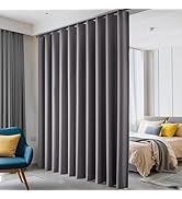 hoeflife Room Divider Curtains, Blackout Ceiling Track Curtains with Hook Sound Proof Floor Curta...