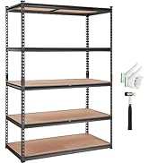 VEVOR Storage Shelving Unit, 5-Tier Adjustable Storage Shelves, 48" L x 24" W x 72" H Heavy Duty ...