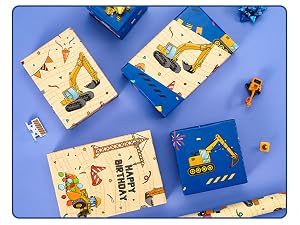 WERNNSAI Construction Wrapping Paper Roll